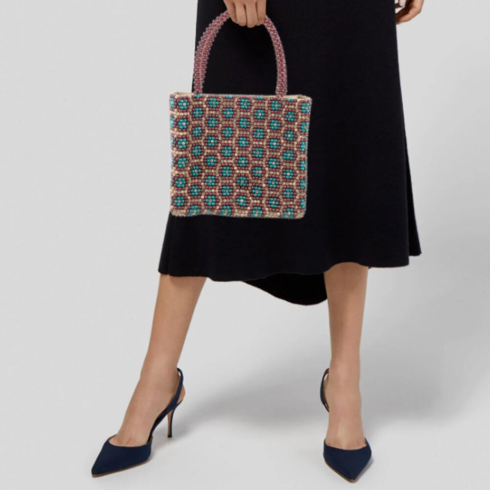 Rixo - Beaded Embellished Satin Handle Bag - Picture 2 of 5